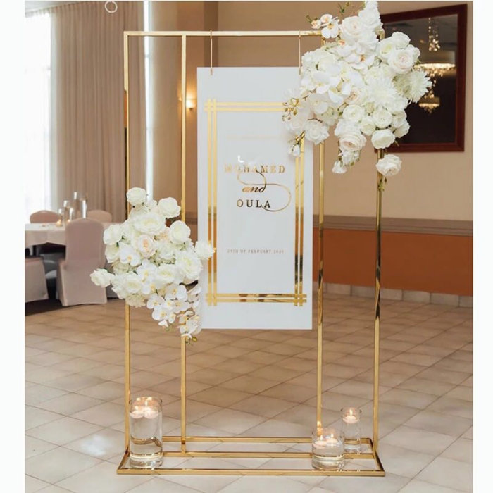 Everly Quinn Stonehill 7.2Ft Metal Wedding Arch Backdrop Stand For